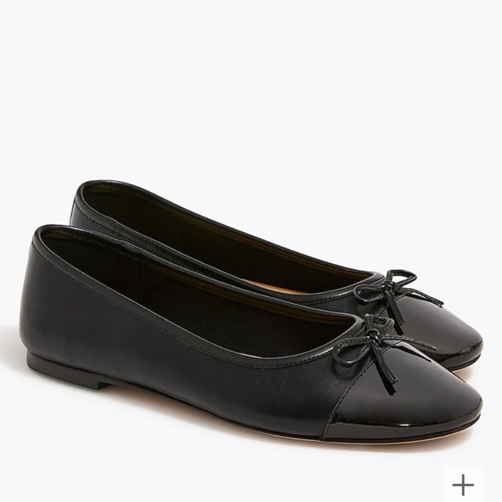 J. CREW Women’s Size 10M Cap toe ballet flats Shoes Black Or Tan